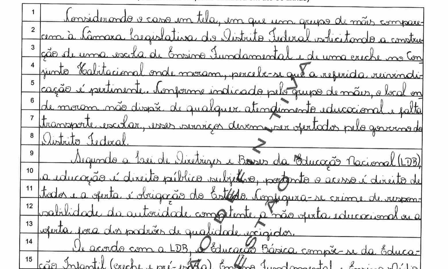 Prova discursiva manuscrita real - CLDF 2018