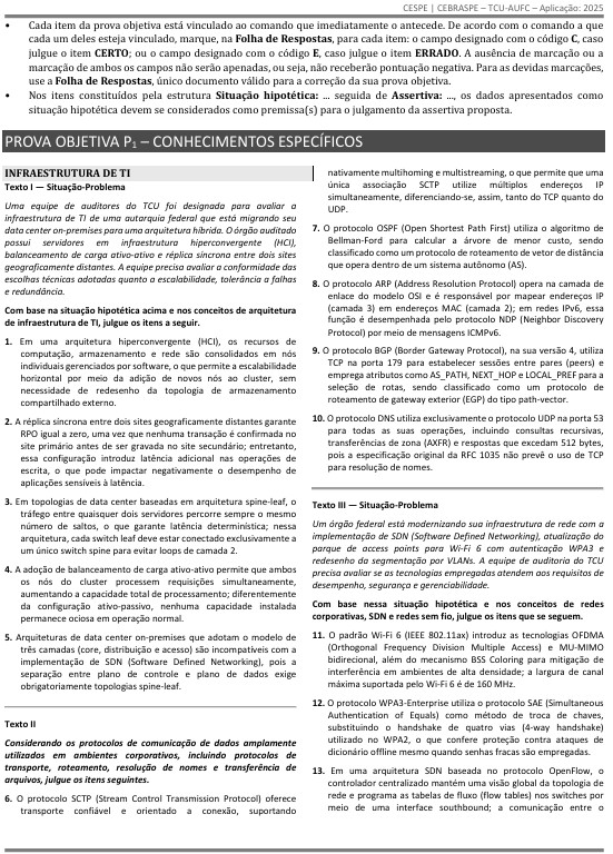 Simulado objetiva - Conhecimentos Específicos TI/Auditoria